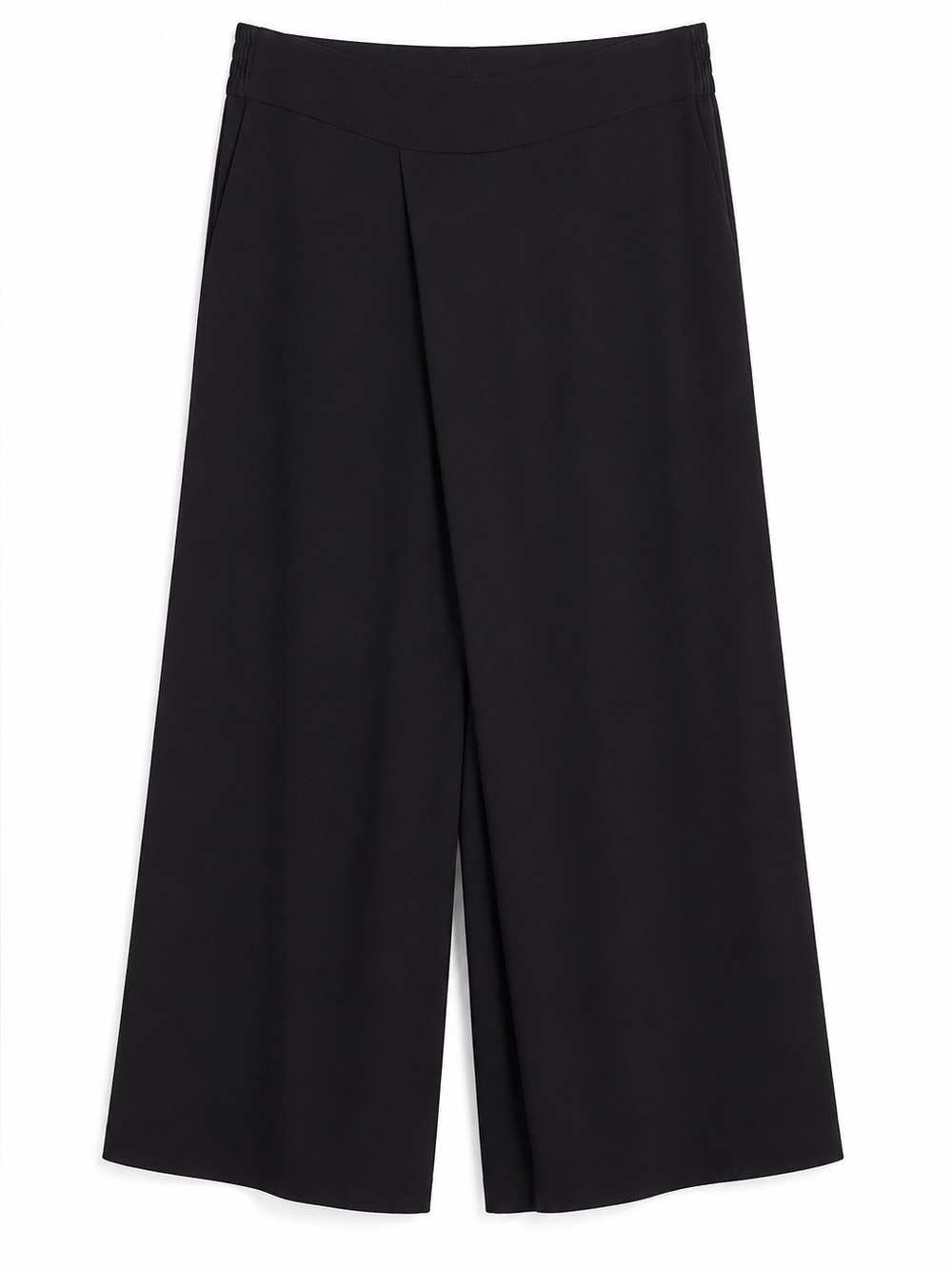Diane Von Furstenberg Wide Leg Crop Pull On Pants Black Size 12 Palazzo